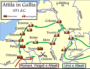 Invasione degli Unni verso l'Occidente
