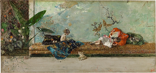 Los hijos del pintor en el salón japonés (Fortuny)