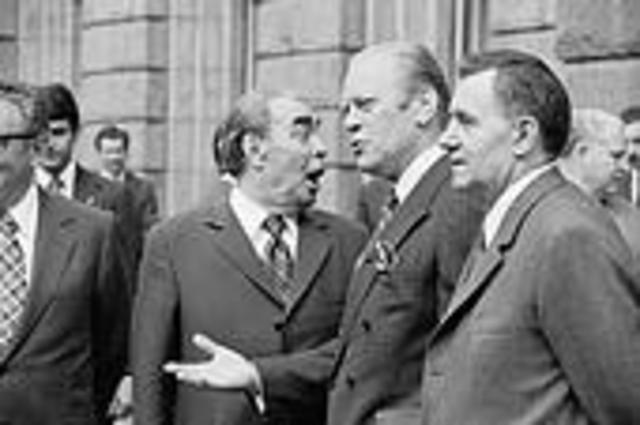 Gerald Ford signs the Helsinki Accords on European security