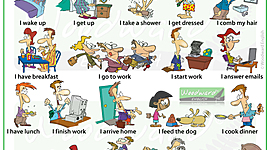 Timeline: Daily routine - present simple