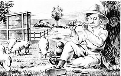 I flee from his town