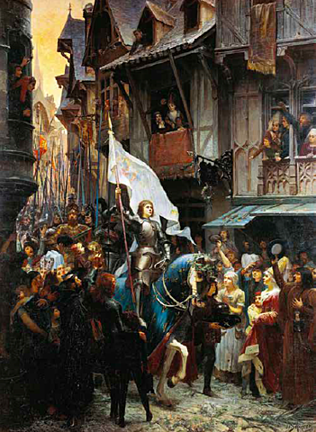 Joan of Arc and her soldiers defeated the English in the French city of Orléans.