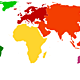 Blankmap world continents coloured