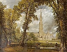 La catedral de Salisbury, vista desde el jardín del palacio arzobispal.