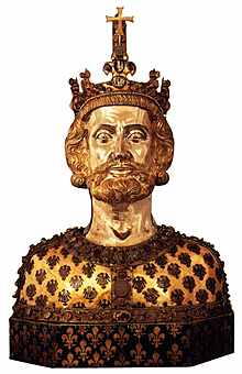 Nagy Károlyt császárrá koronázza Leó pápa