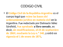 Entra en vigencia el Código Civil
