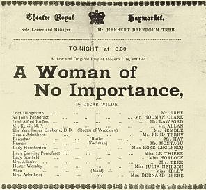 Produced "A woman of no importance"