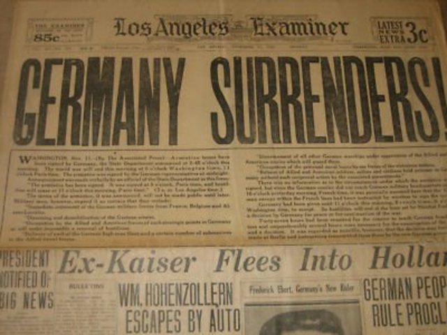 Germany surrend in WW1