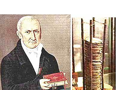 Volta inventa método para generar electricidad.