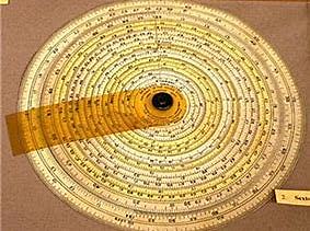 La regla deslizante (llamada "Círculos de Proporción")