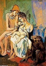 Familia de acróbatas con mono. Etapa rosa, 1904-1906