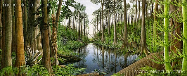 Creación de grandes pantanos carboníferos