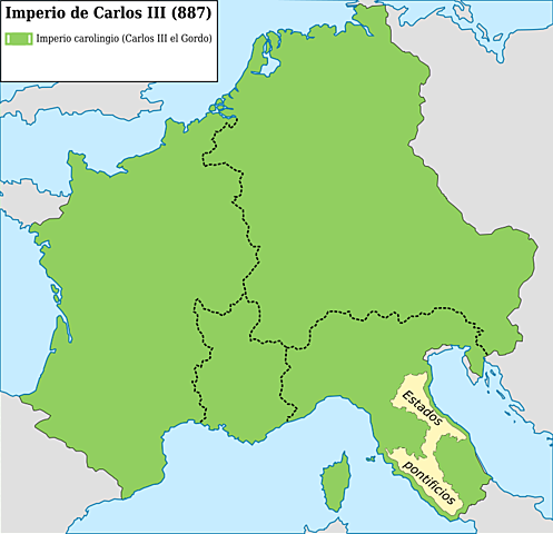Carlo il Grosso riunisce l'impero carolingio