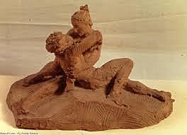 Amore e Psiche bozzetto in terracotta