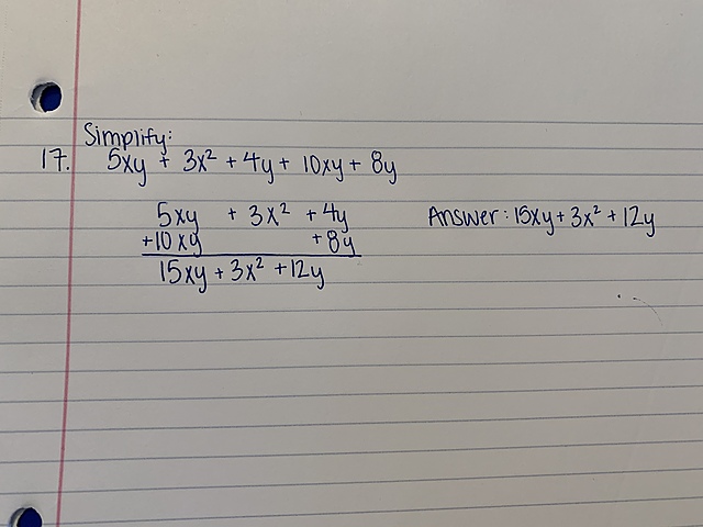 Comparing like terms (CCSS.MATH.CONTENT.HSA.SSE.A.1)