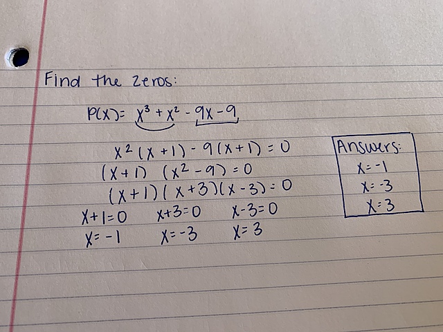 Zeros and factors of polynomials (CCSS.MATH.CONTENT.HSA.APR.B.3)