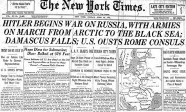 Germany invades the Soviet Union.