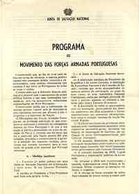 Primeiro documento do movimento posto em circulação clandestinamente “Os Militares, as Forças Armadas e a Nação.”