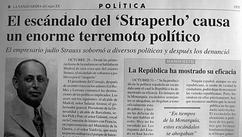 Escándalo del estraperlo. Dimisión de Lerroux