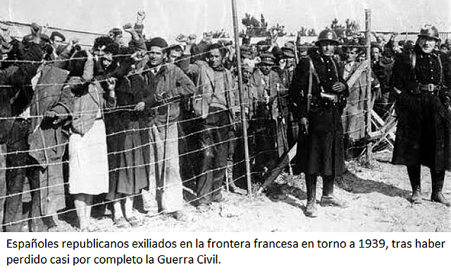 Los exiliados pasan la frontera de La Junquera