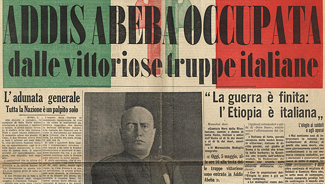 La italia de Mussolini conquistó Etiopía.