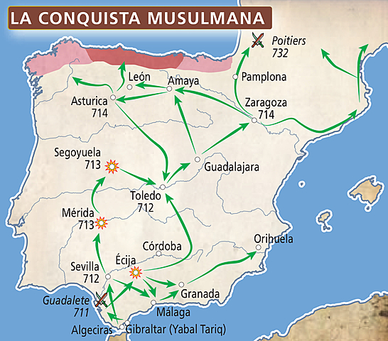 Musulmanes invaden Hispania