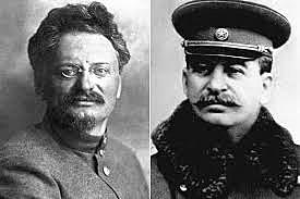 A disputa entre Stalin e Trotsky, após morte de Lênin.