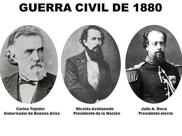 El general Roca se enfrenta contra el gobernador de Buenos Aires Carlos Tejedor