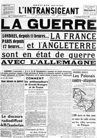 Reino Unido y Francia declaran la guerra a Alemania