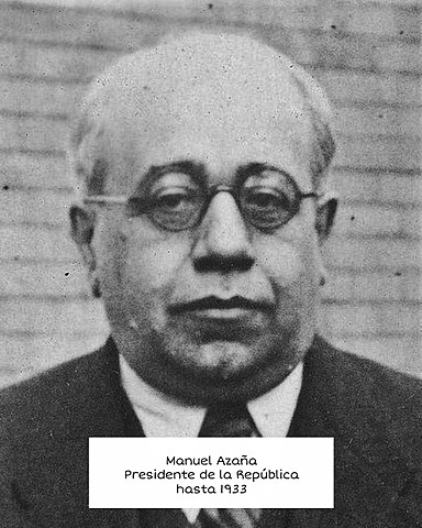 Manuel Azaña. Presidente del Bienio Reformista desde 1931 hasta 1933.