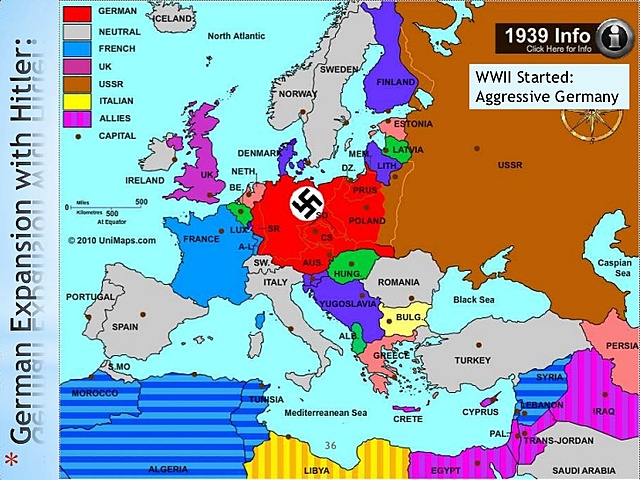 Germany engages in territorial aggression with various countries