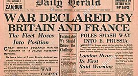 Timeline: France and Great Britain declare war on Germany. 1939