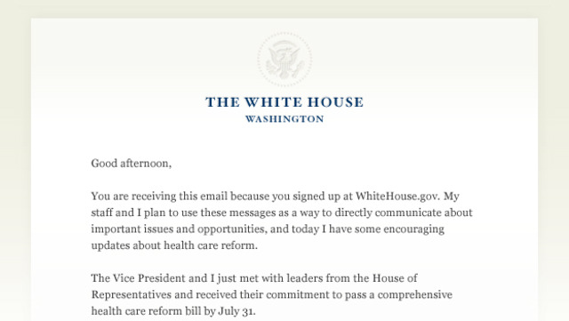 The president uses the electronic mail.