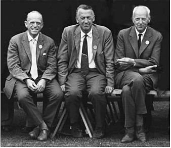 Los estudiantes de Krogh, Erling Asmussen, Erik Hohwü­Christensen y Marius Nielsen.