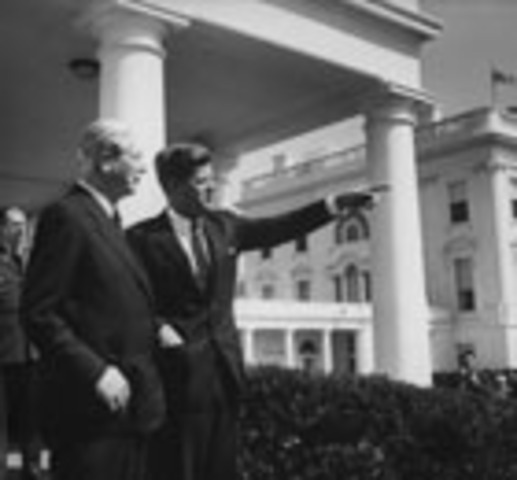JFK moves into white house and gives "Ask not what your country can do for you, but what you can do for your country,” speech.