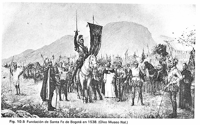 Cuando se fundó la ciudad, tres personajes trajeron a Bogotá caballos, gallinas y cerdos.