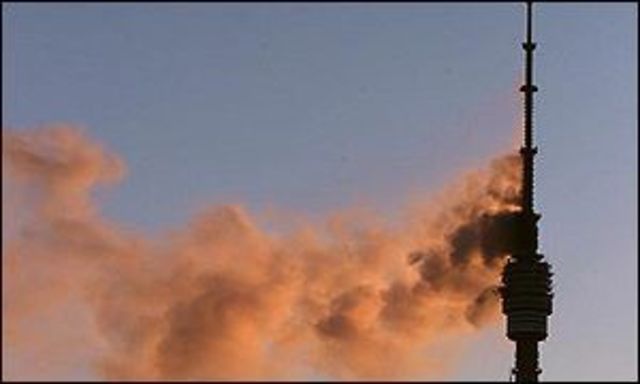 Ostankino Tower Catches on Fire