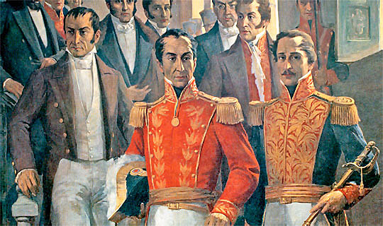 Reunión de Bolívar y Santander en los Llanos