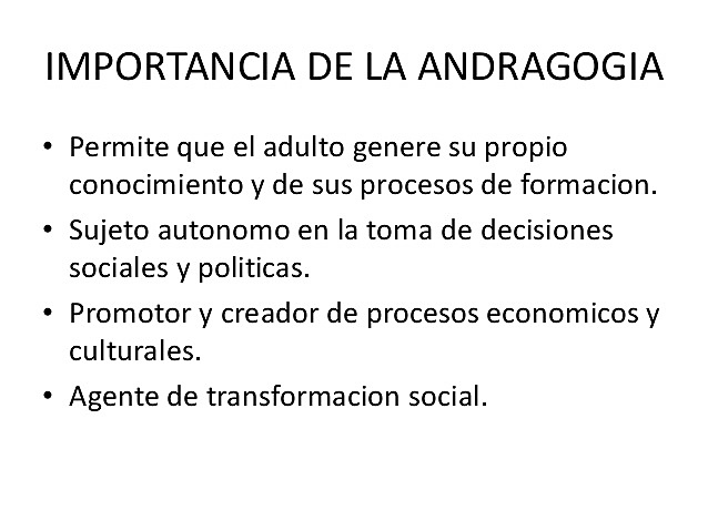 Importancia de la Andragogía
