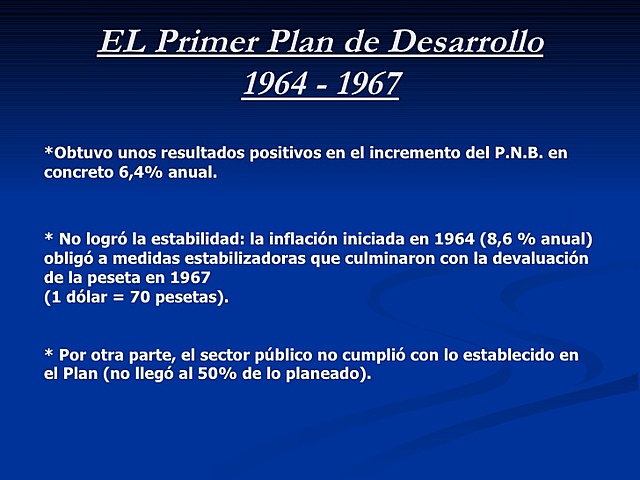 Primer plan de desarrollo de España.