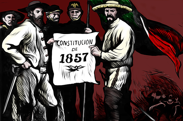 Sep 16, 1857 Se promulga la Constitución de 1857, de corte Federal 1857 - 1859