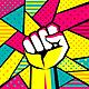 Hand gesture modern pop art vector