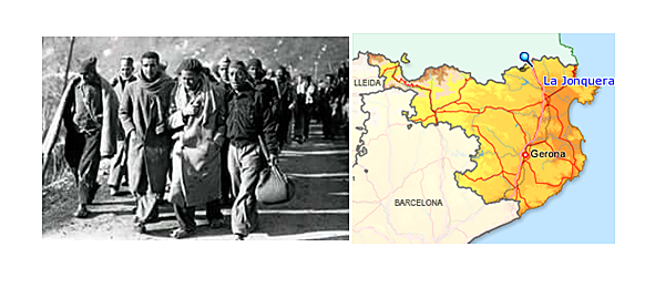 Los exiliados pasan la frontera de La Junquera