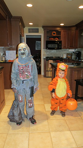 Trick or treating with brother