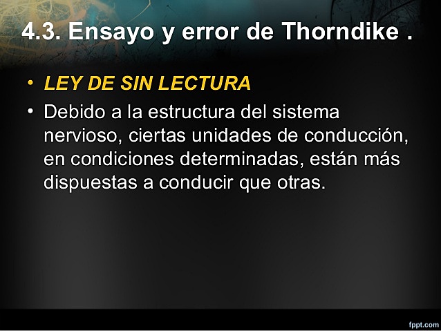 Thormdike. Ley de sin lectura
