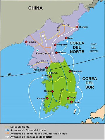 1º Fase "Máxima tensión": guerra de corea