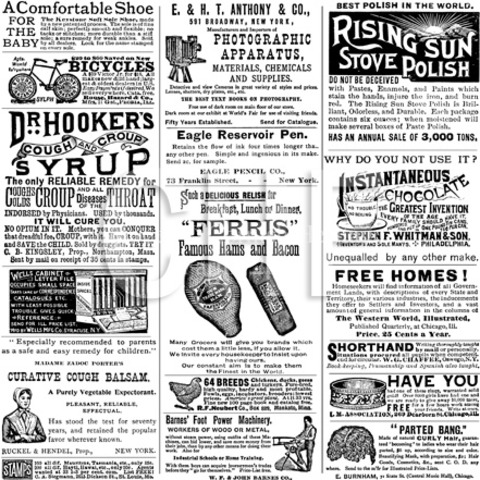 Early newspape ads appear