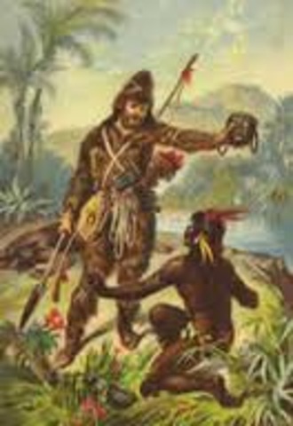 Daniel Defoe publishes Robinson Crusoe