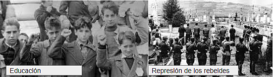 Educación y cultura y La represión de los sublevados