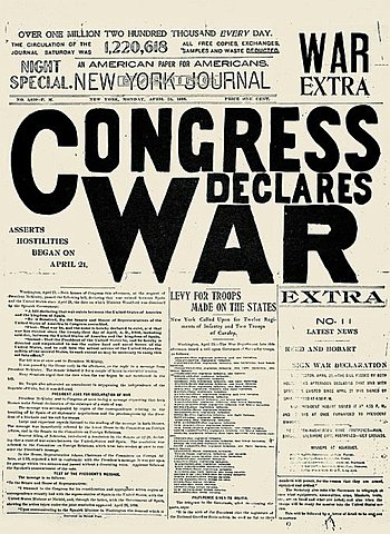 The US declares war on Spain
